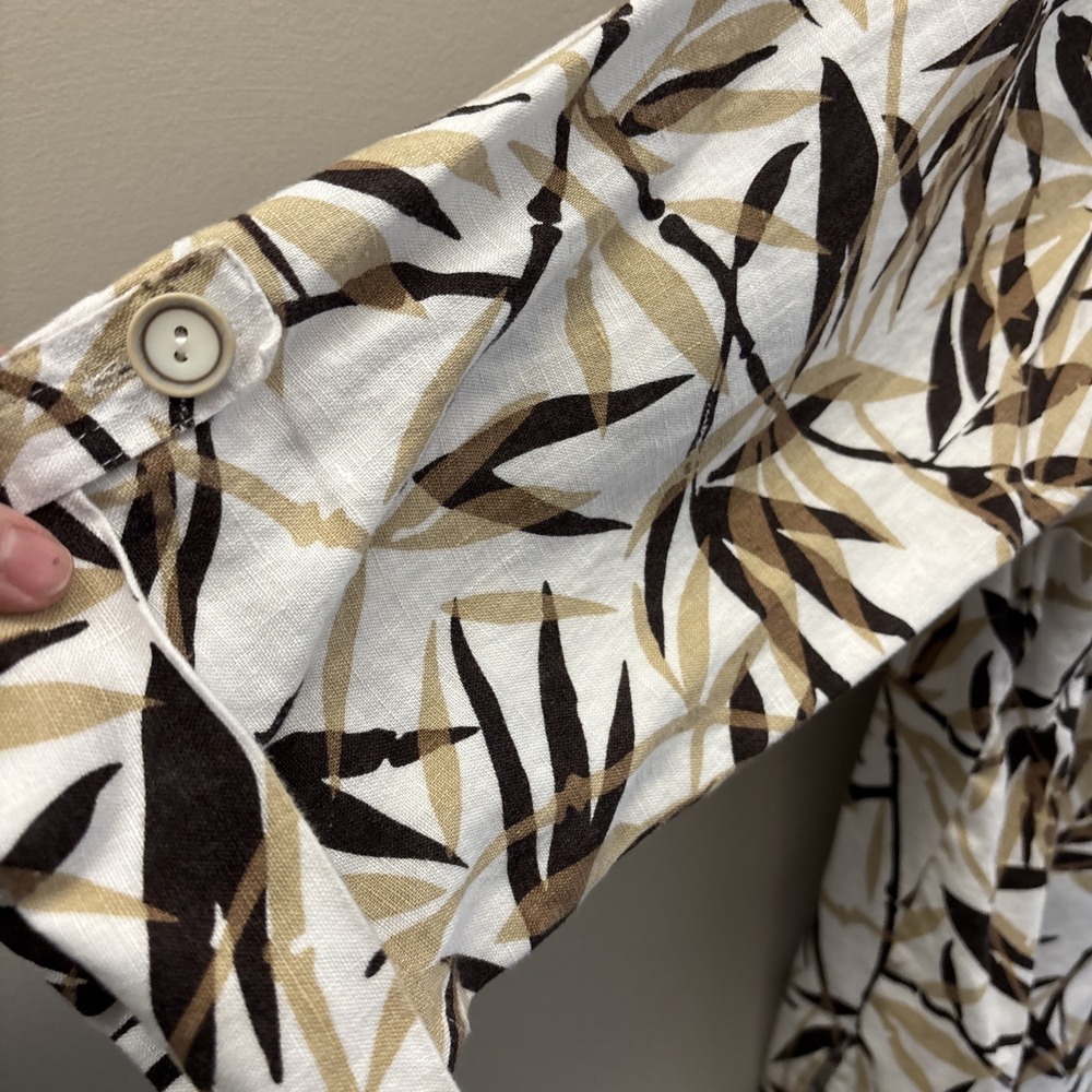 JM COLLECTION Women's Linen 3/4 Sleeve Blouse Leaves Multicolor Size 18W Plus - Picture 6 of 15